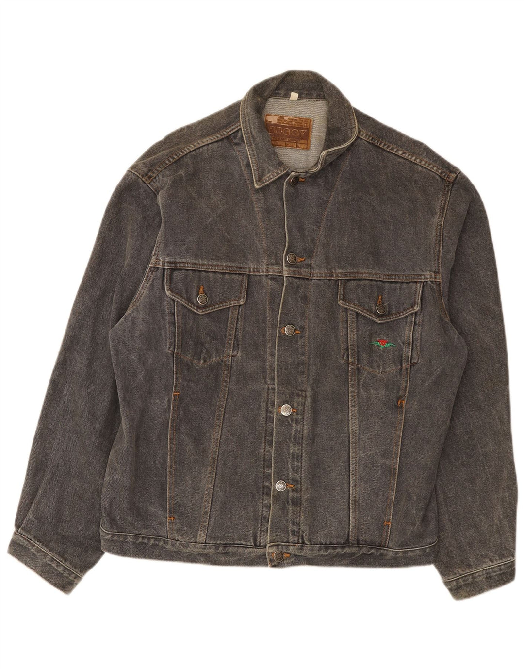 Vintage Herre denimjakke UK 40 Stor Grå Bomuld