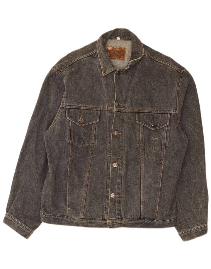 Vintage Herre denimjakke UK 40 Stor Grå Bomuld