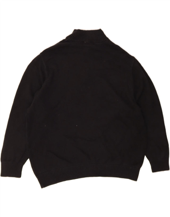 DOCKERS Mens Zip Neck Jumper Sweater 2XL Black Striped Cotton Vintage Dockers and Second-Hand Dockers from Messina Hembry 