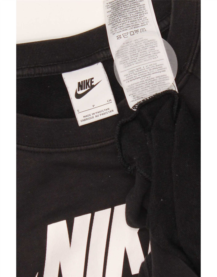 Nike Dame Grafisk Oversized Sweatshirt Jumper UK 12 Lille sort bomuld