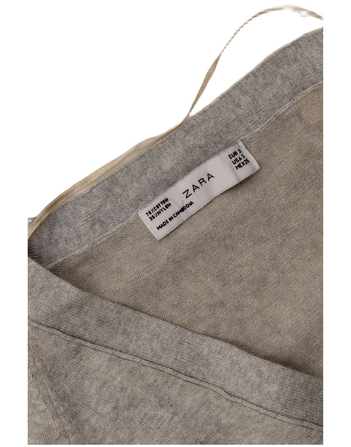 Zara Dame Cardigan Sweater UK 10 Lille Grå