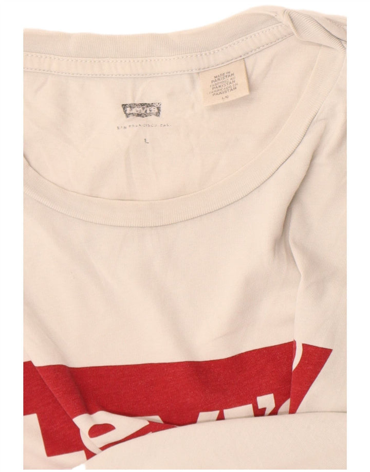 Levi's Herre Grafisk T-Shirt Top Stor Hvid