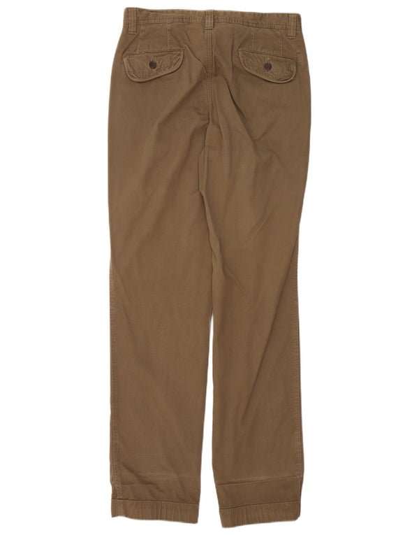 Massimo Dutti Lige Chinobukser til mænd EU 42 Large W32 L34 Khaki Bomuld