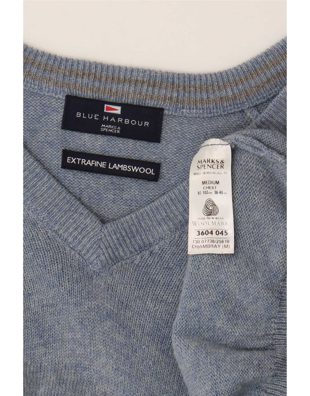 Marks & Spencer Herre Blue Harbor V-hals sweater Medium Blue