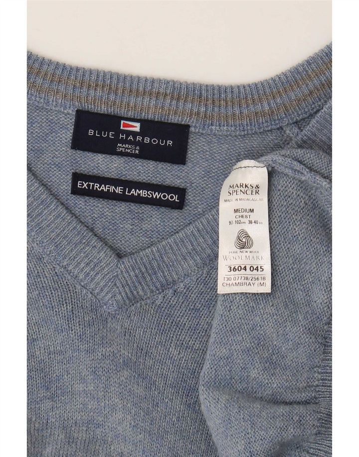 Marks & Spencer Herre Blue Harbor V-hals sweater Medium Blue