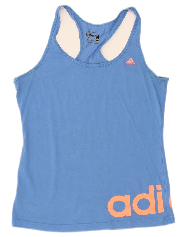 Adidas Dame Climalite Grafisk Vest Top UK 12/14 Medium Blue