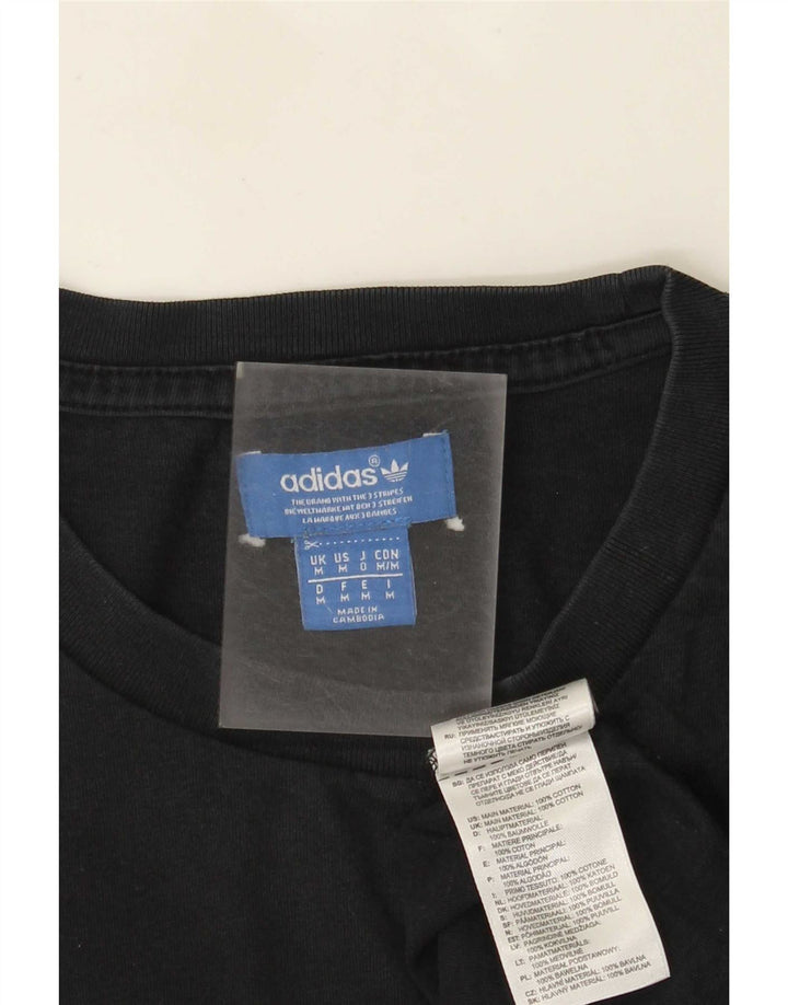 Adidas Herre grafisk T-shirt Top Medium Sort Bomuld