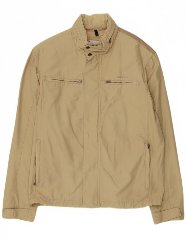 Geox Herre Respira Regnjakke med hætte UK 40 Stor Beige Bomuld