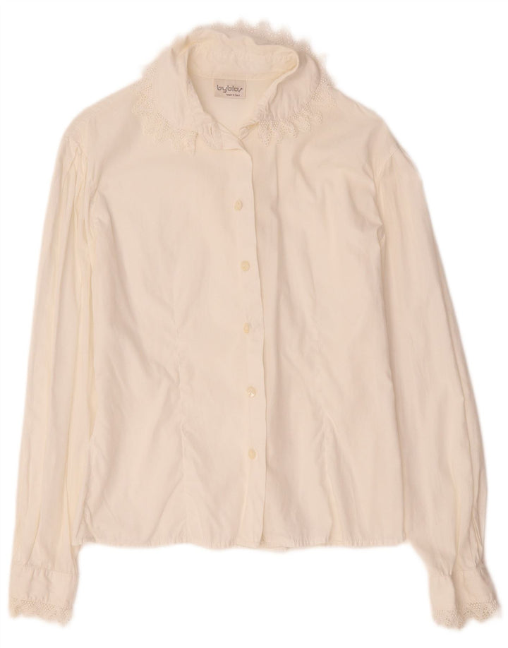 Byblos Dame Shirt Bluse UK 14 Medium White
