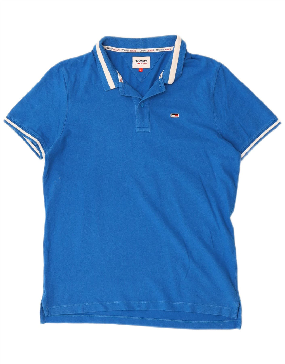 Tommy Hilfiger Herre Polo Shirt Stor Blå Bomuld