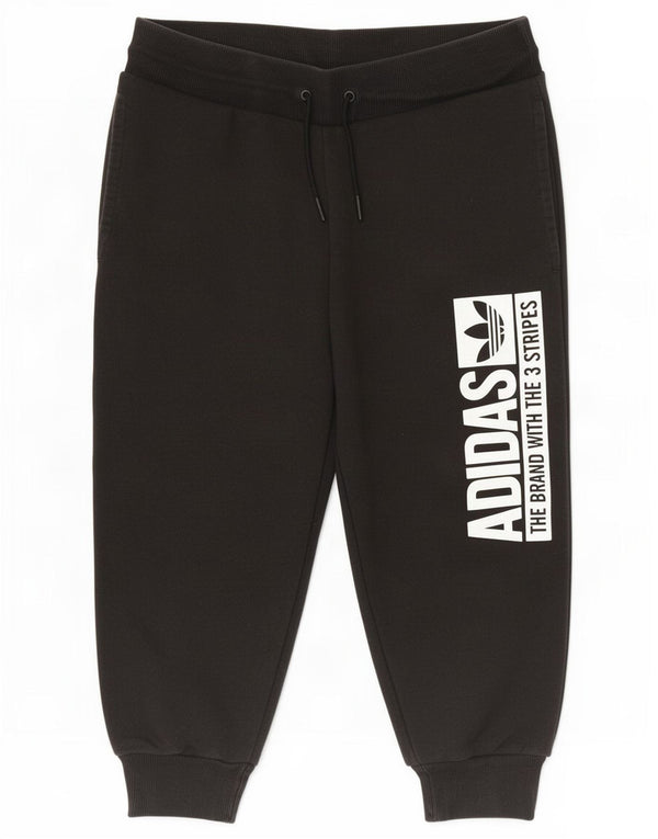 Adidas Womens Graphic Capri træningsdragt Bukser Joggers UK 14 Large Black