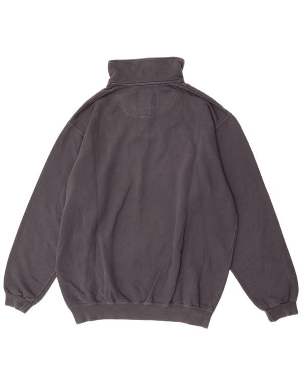 Champion Herre Zip Neck Sweatshirt Jumper 2XL Grå Bomuld