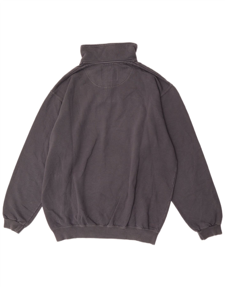 Champion Herre Zip Neck Sweatshirt Jumper 2XL Grå Bomuld