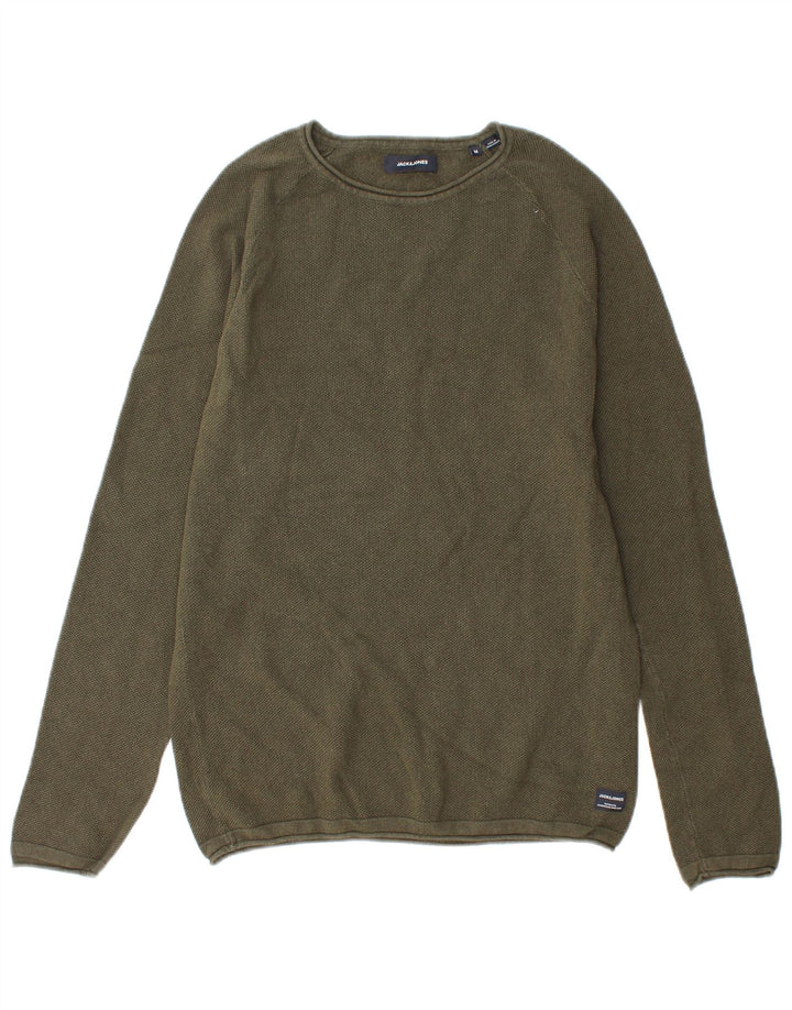 Jack & Jones Herre sweater med rund hals, mellemgrøn bomuld