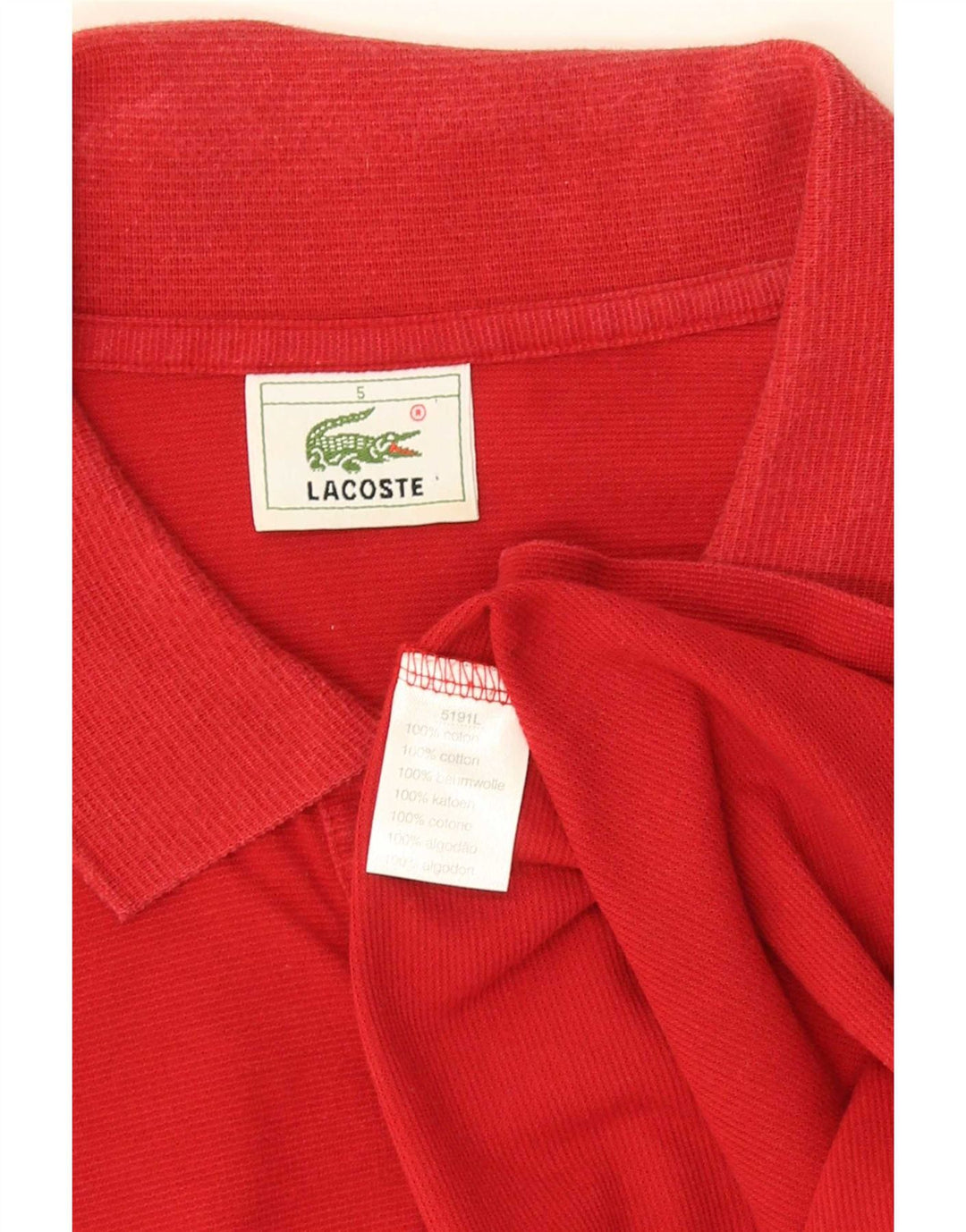 Lacoste herre poloskjorte str. 5 Large rød bomuld