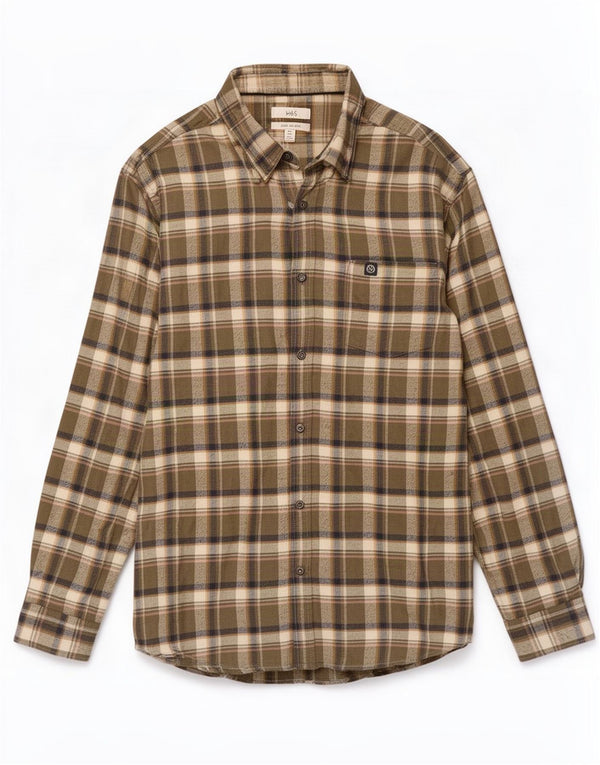 Marks & Spencer herre flannelskjorte 2XL grøn ternet bomuld