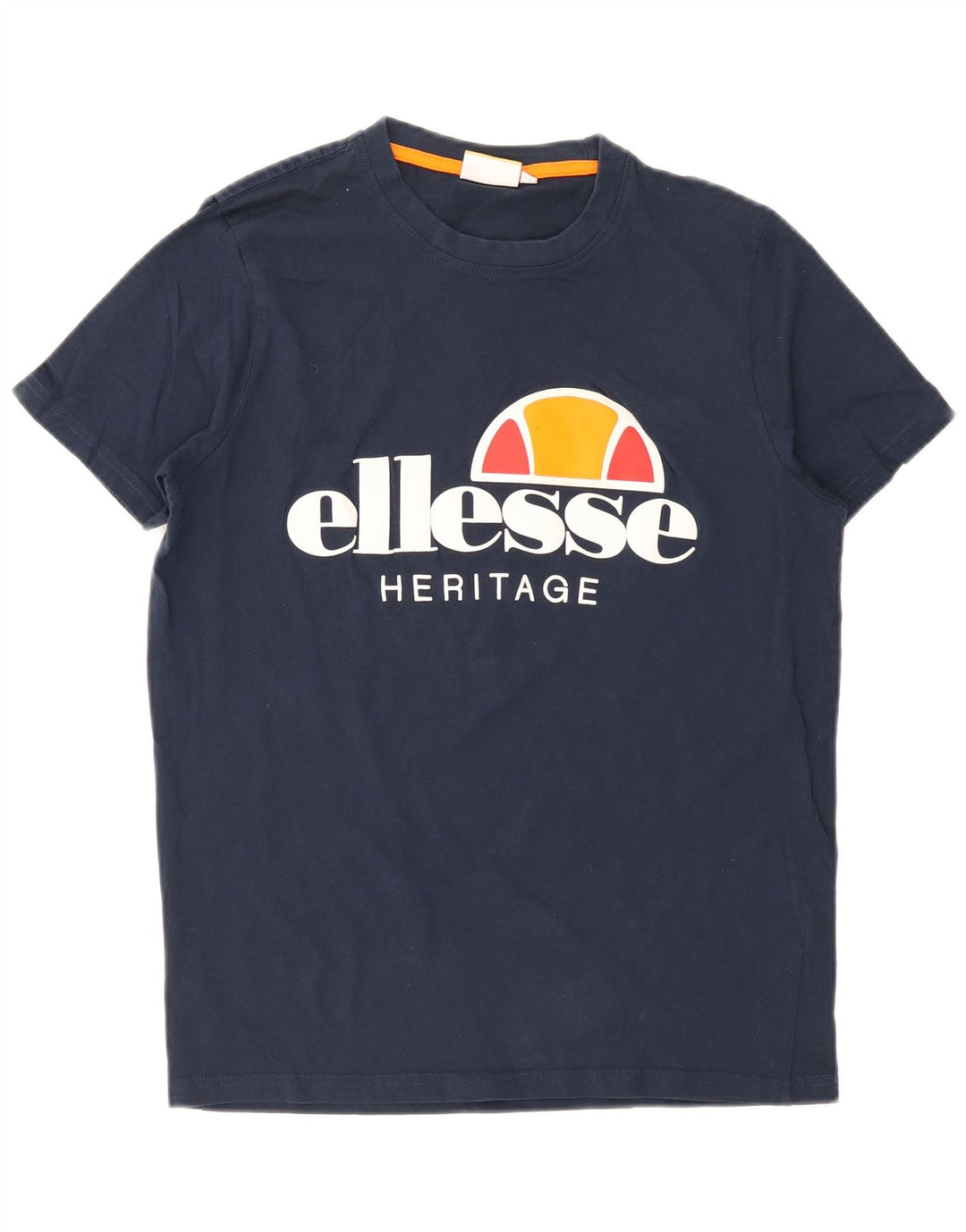 Ellesse Herre Grafisk T-Shirt Top Medium Marineblå Bomuld