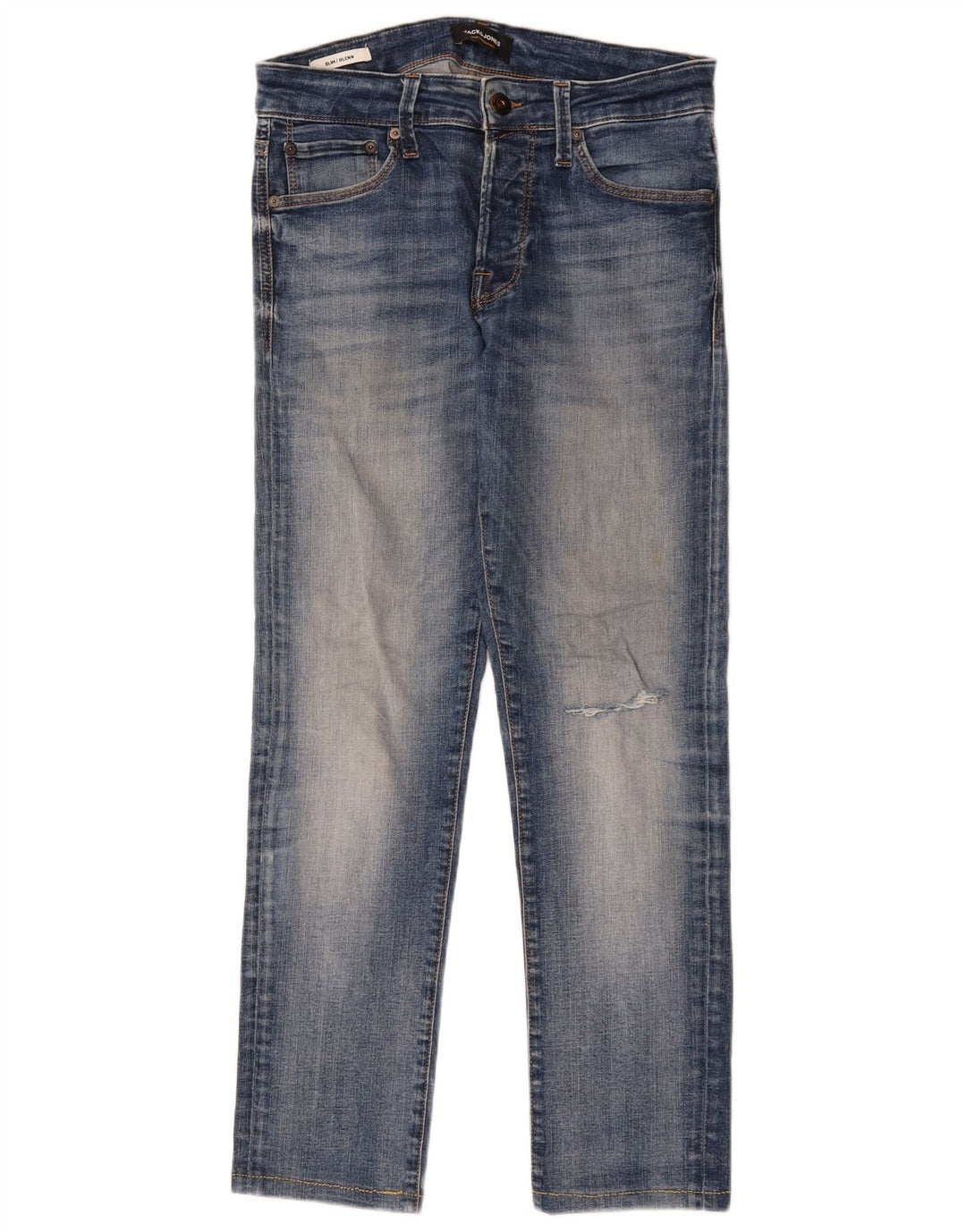 JACK & JONES Herre GLENN Slim Jeans W28 L28 Marineblå Bomuld