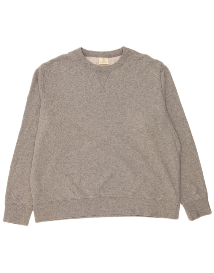 Marks & Spencer Herre Sweatshirt Jumper 3XL Grå Bomuld