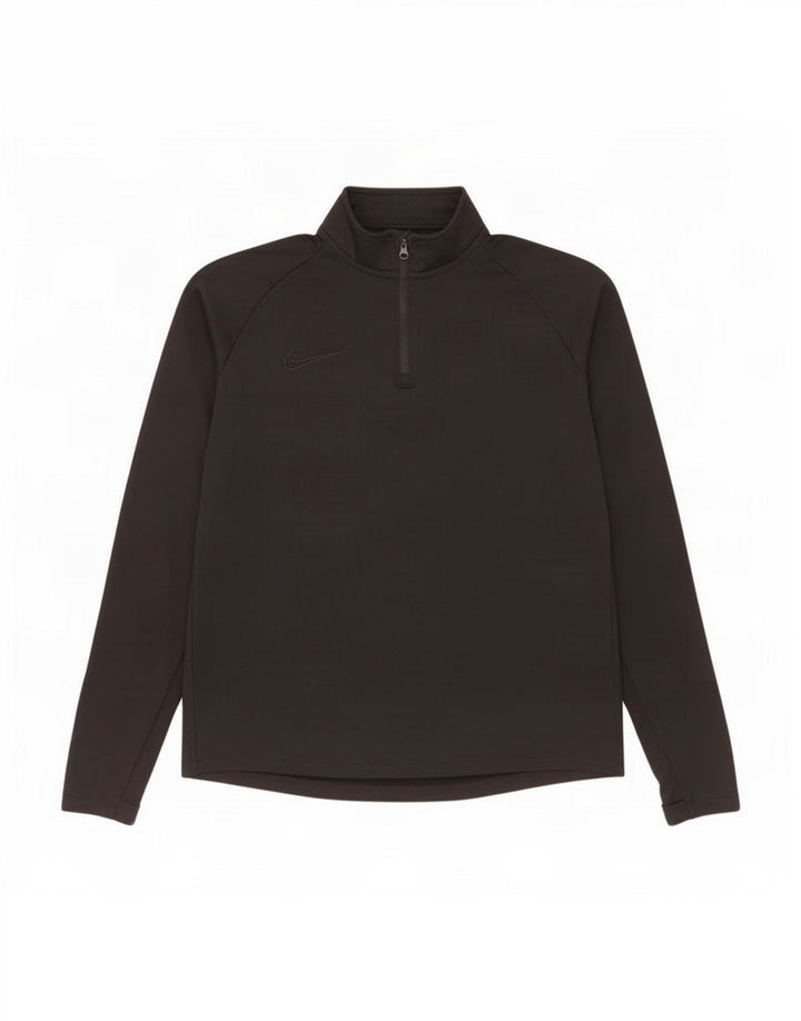 Nike Herre Dri Fit Pullover med lynlås-hals Træningsdragt Top Medium Sort Polyester