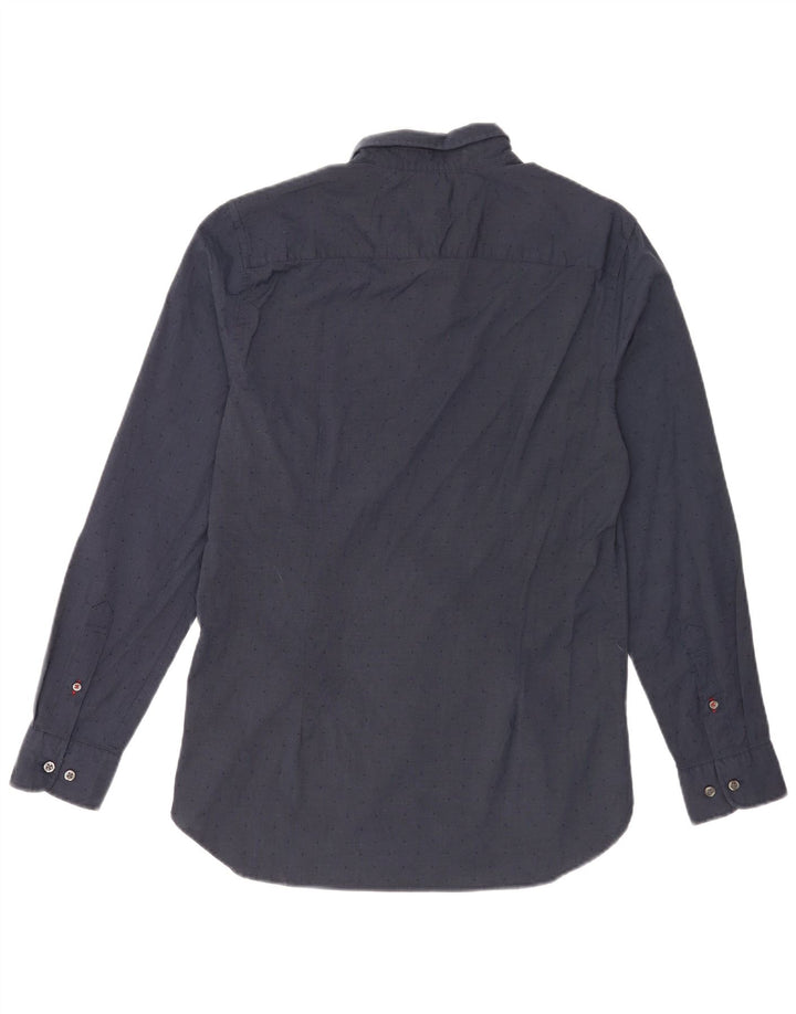Tommy Hilfiger Herre Slim Fit skjorte Mellem marineblå plettet bomuld