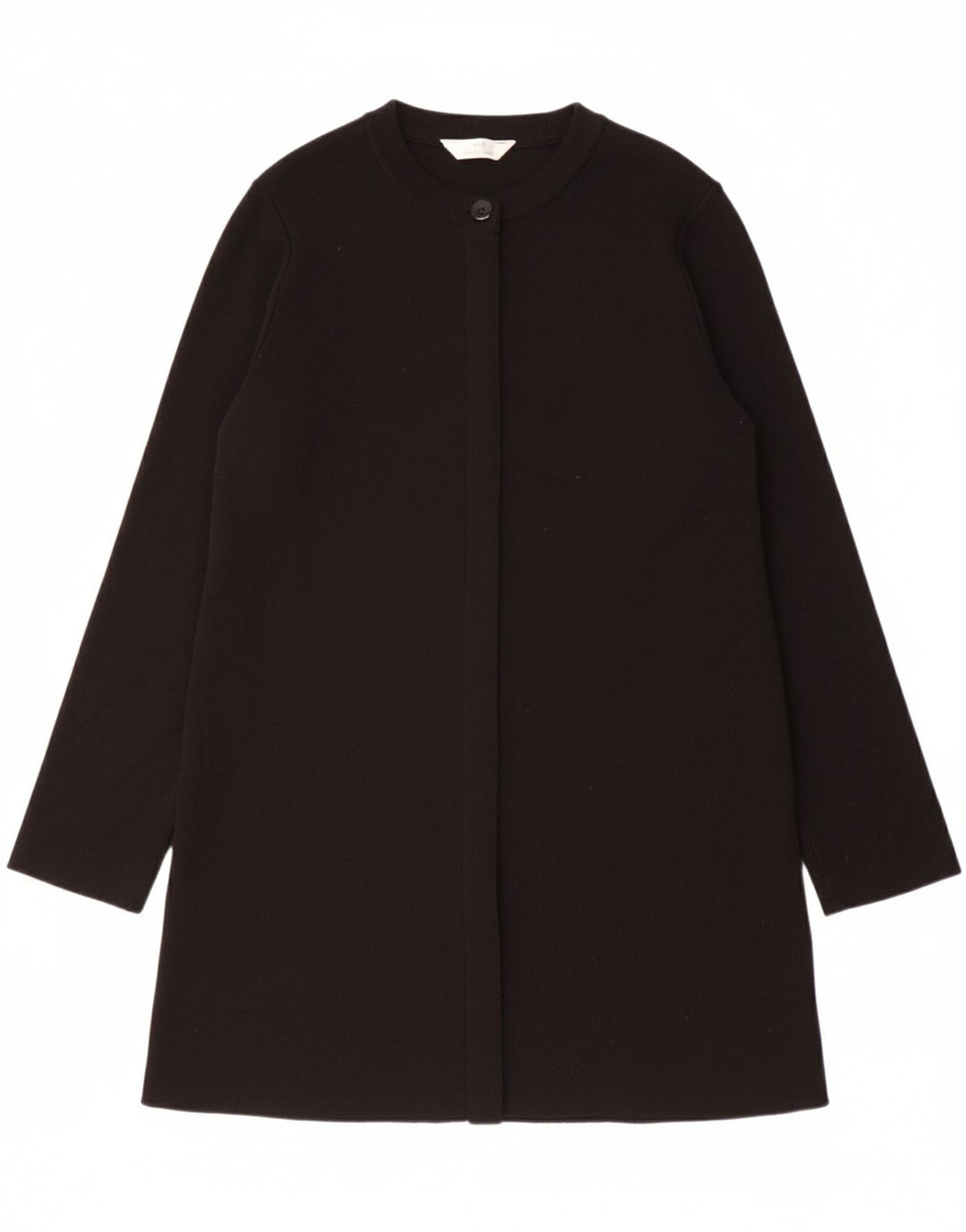 MARKS & SPENCER Womens Longline Cardigan Sweater UK 12 Medium Black Wool