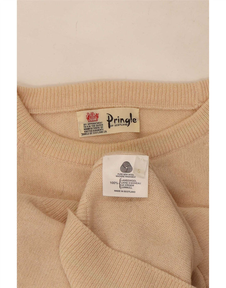 Pringle Herre Loose Fit Jumper Sweater med rund hals lille beige uld