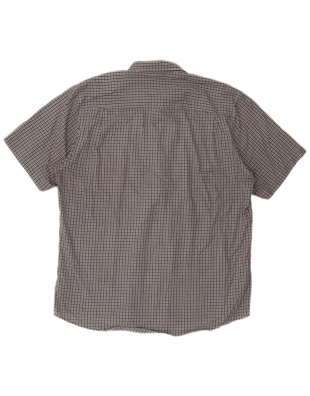 PIERRE CARDIN Herre Regular Fit kortærmet skjorte 2XL grå ternet polyester