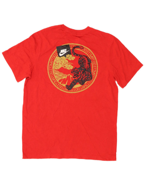 Nike grafisk t-shirt til mænd, medium rød bomuld