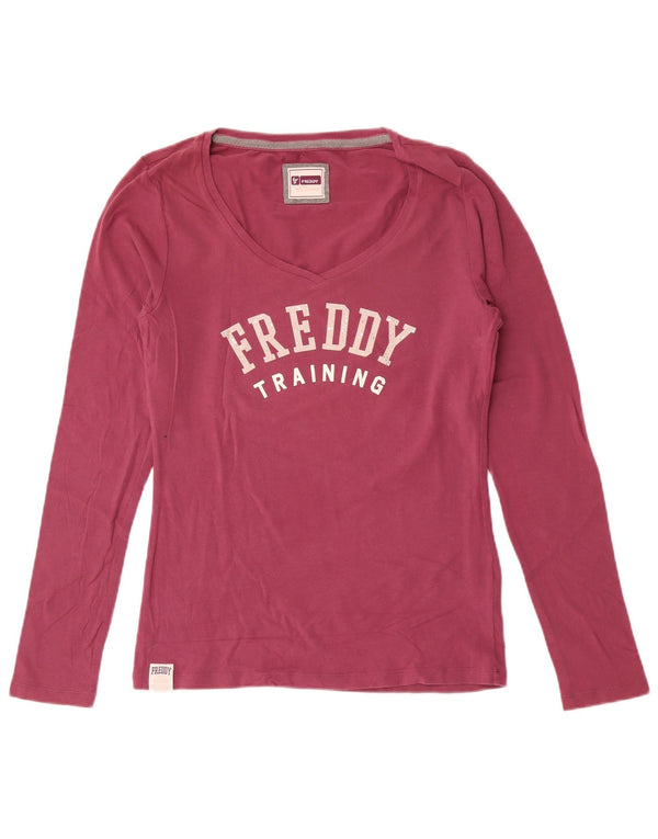 Freddy Dame Grafisk Top Langærmet UK 18 XL Pink Bomuld