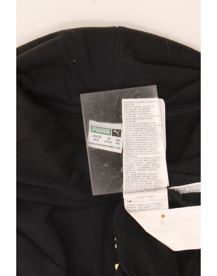 PUMA Piger Crop Grafisk Hoodie Jumper 11-12 år Sort Colourblock Bomuld