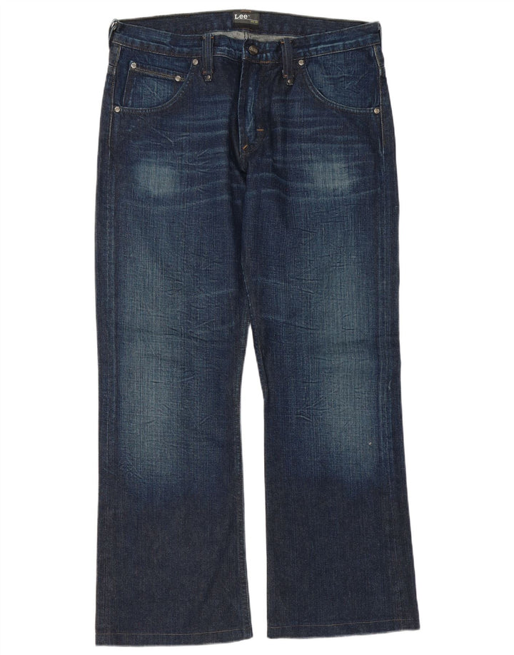 Lee Herre Clark Flared Jeans W34 L31 Marineblå Bomuld