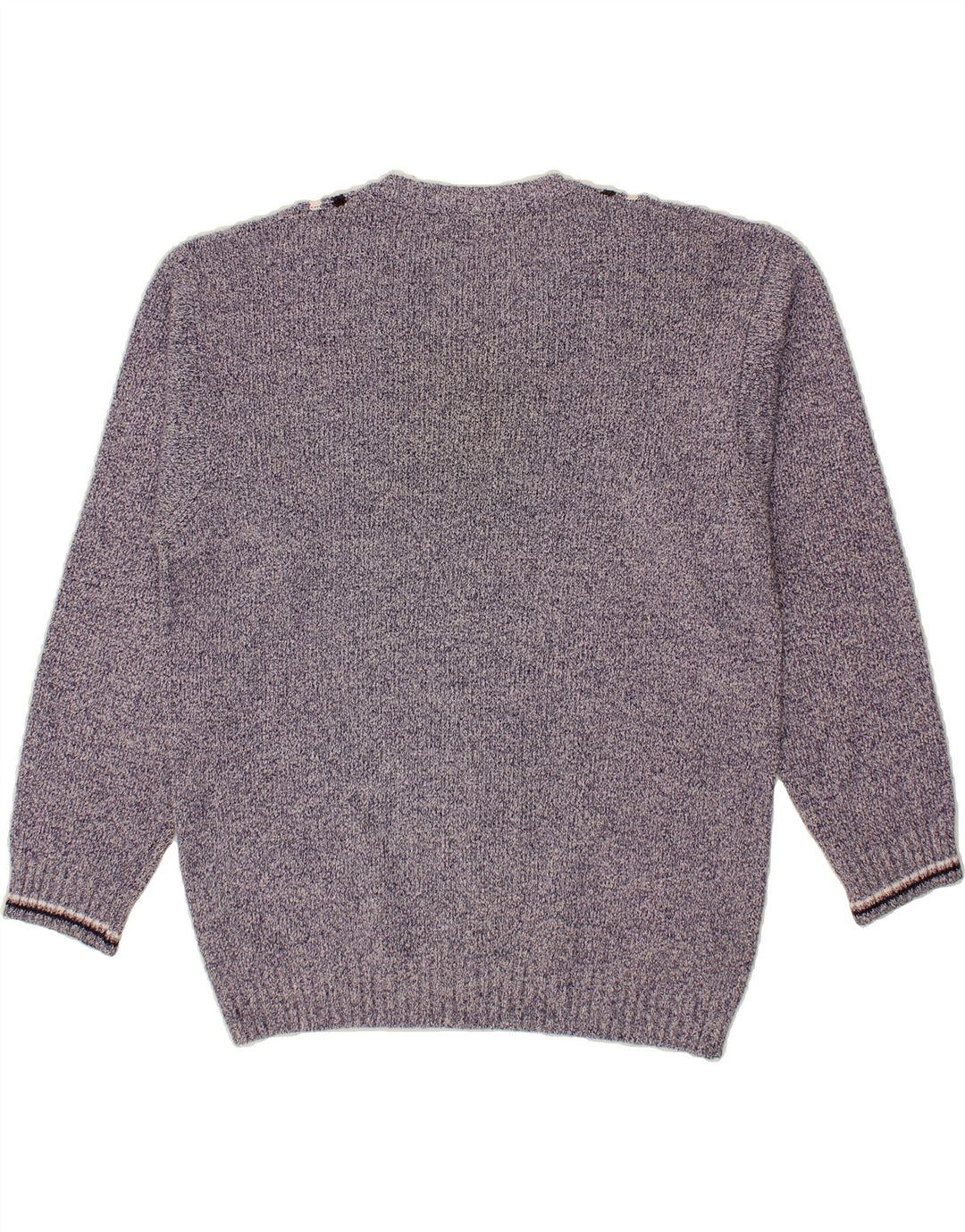 MALAGRIDA Mens V-Neck Jumper Sweater XL Blue Flecked Vintage Malagrida and Second-Hand Malagrida from Messina Hembry 
