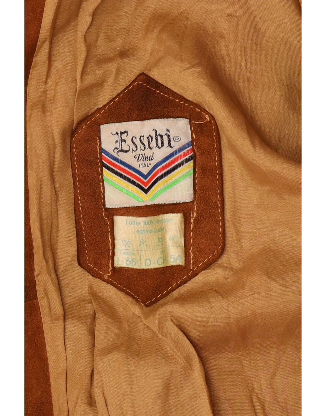 ESSEBI Herre Ruskind Bomber Jacket UK 40 Stor Brun Læder