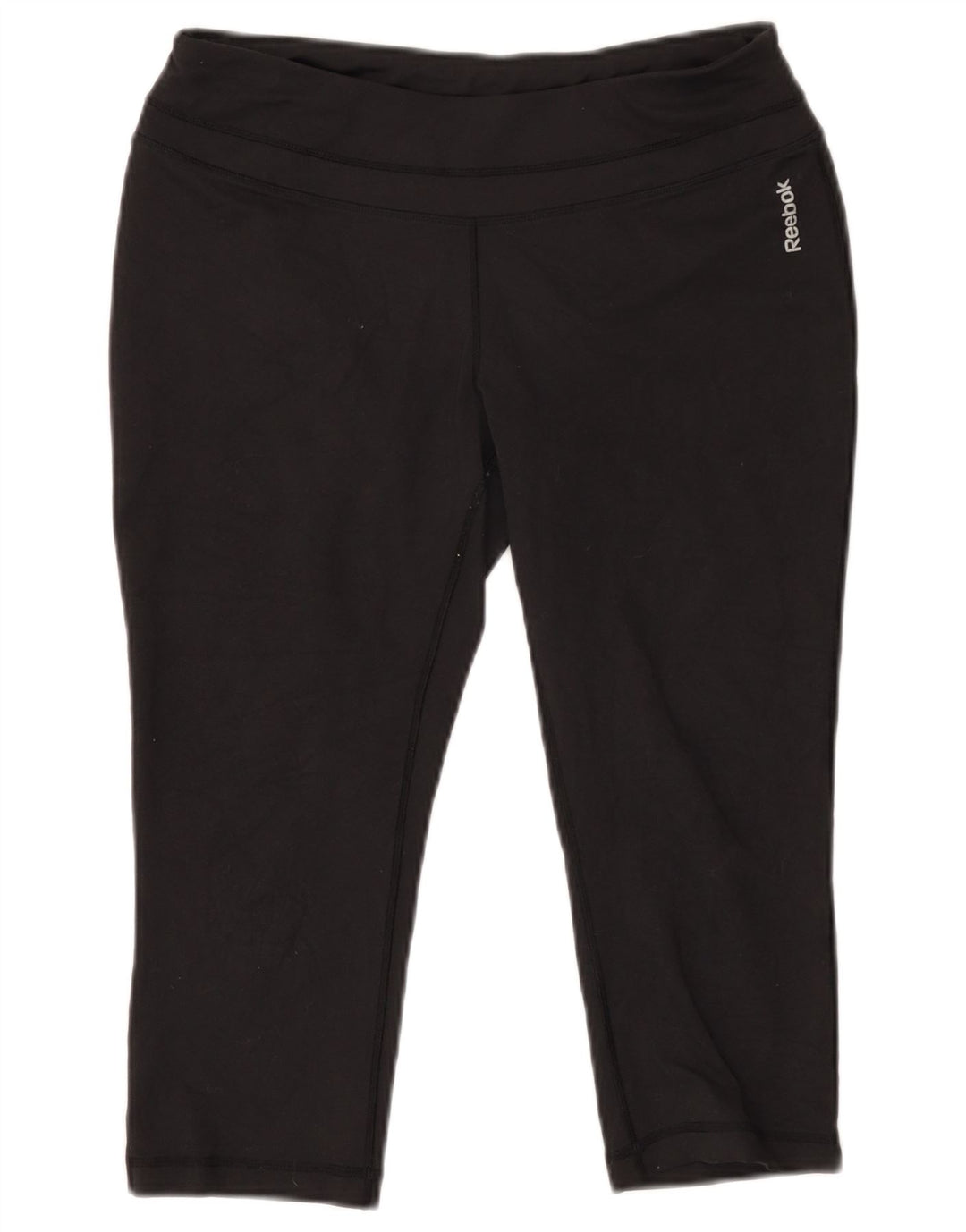REEBOK Dame Capri Leggings UK 14 Large Black Polyester