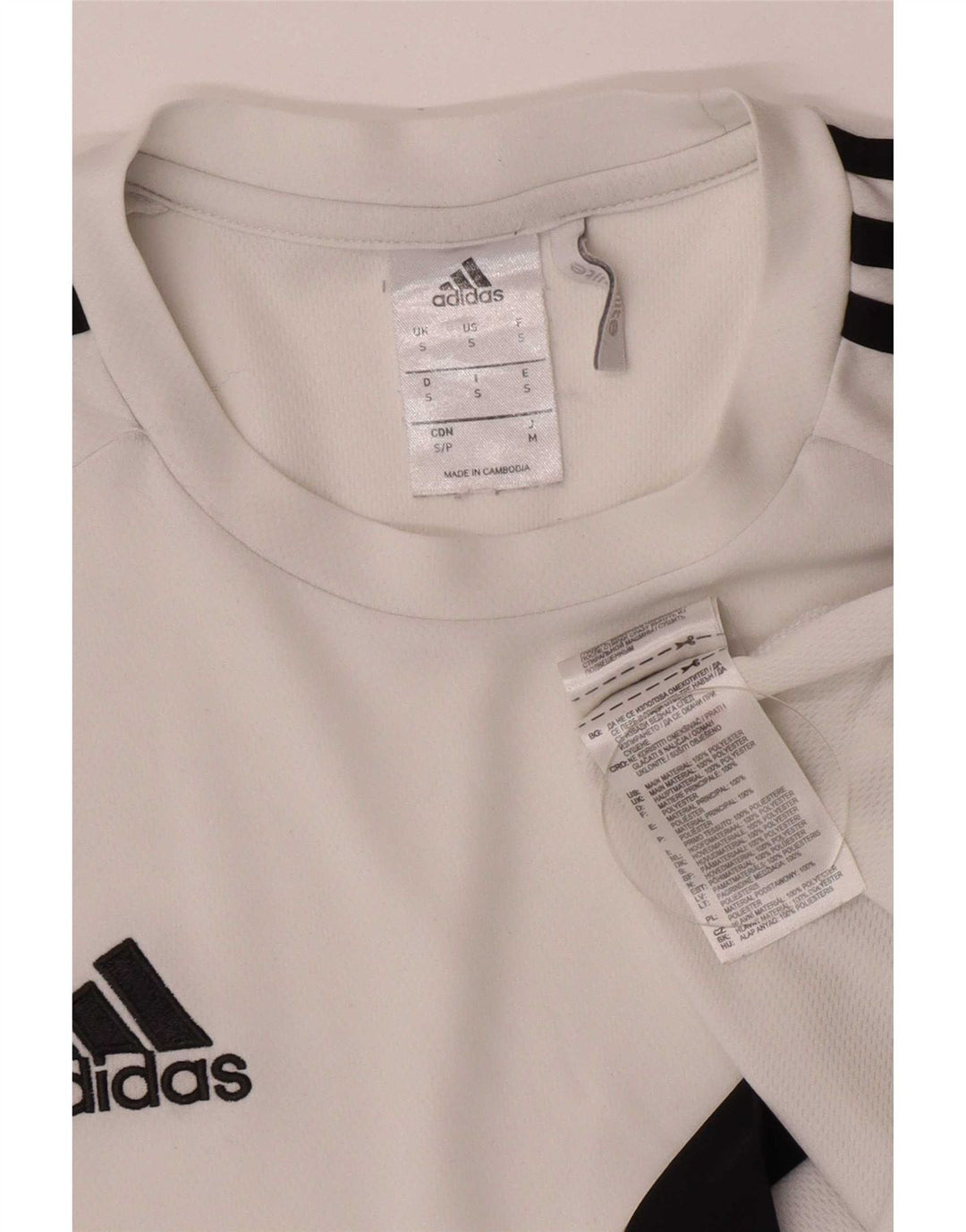 Adidas Herre Climalite T-Shirt Top Lille hvid Colourblock Polyester