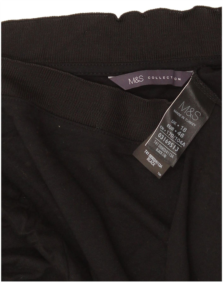 Marks & Spencer Dame Top 3/4 ærmer UK 18 XL Sort Viscose