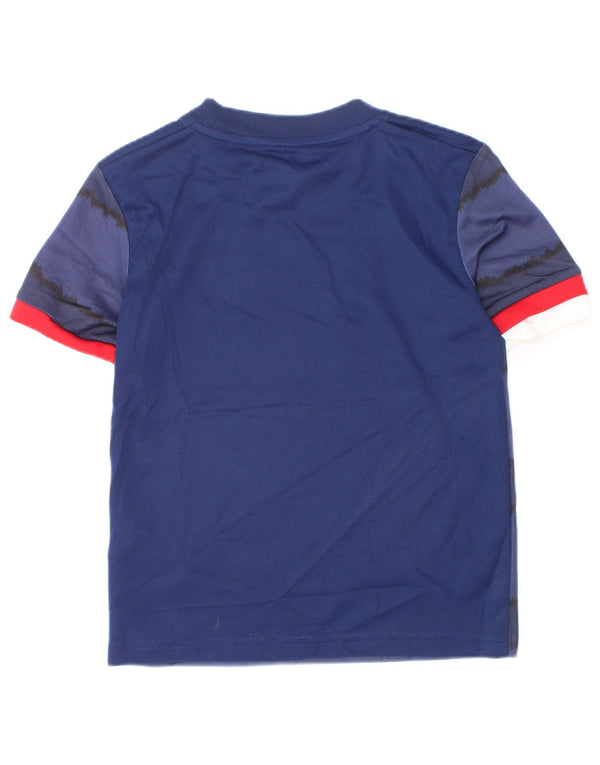 Adidas Boys Aeroready T-Shirt Top 5-6 år Marineblå stribet polyester