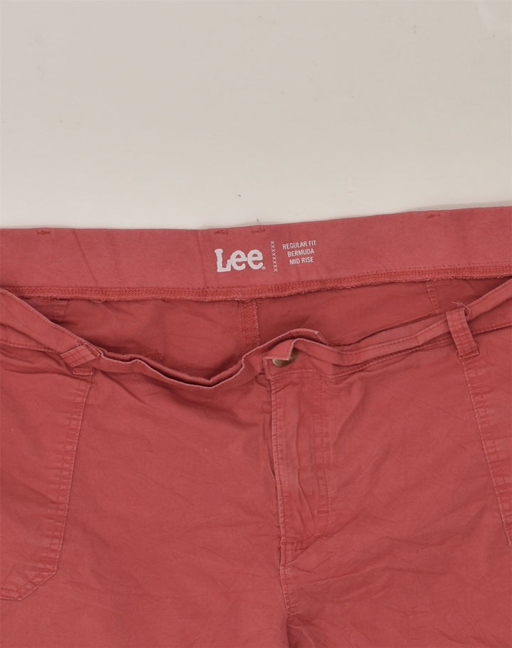LEE Womens Regular Fit Mid Rise Bermuda Shorts W44 3XL Red Cotton | Vintage Lee | Thrift | Second-Hand Lee | Used Clothing | Messina Hembry 