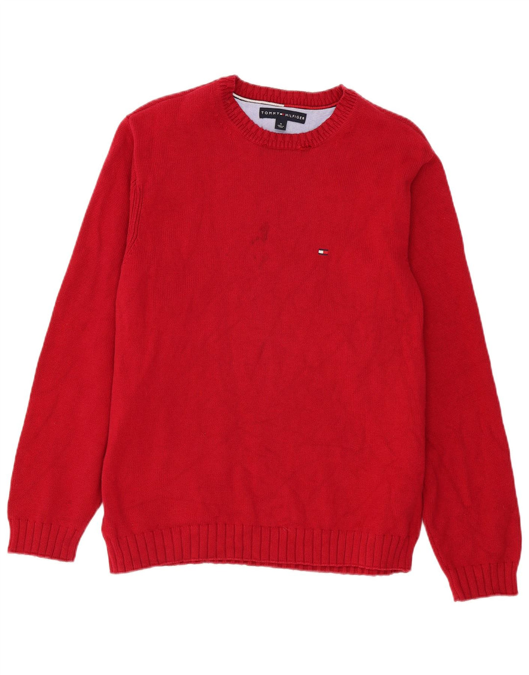 Tommy Hilfiger Herre Boat Neck Jumper Sweater Medium Burgundy