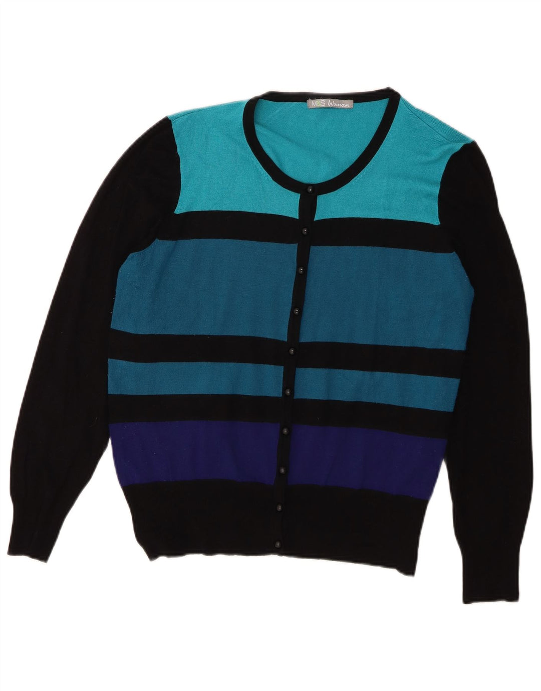 Marks & Spencer Dame Cardigan Sweater UK 16 Stor Flerfarvet