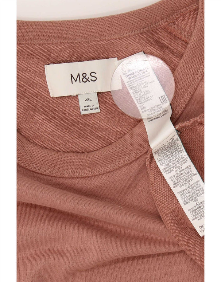 Marks & Spencer Dame Sweatshirt Jumper UK 20 2XL Pink Bomuld