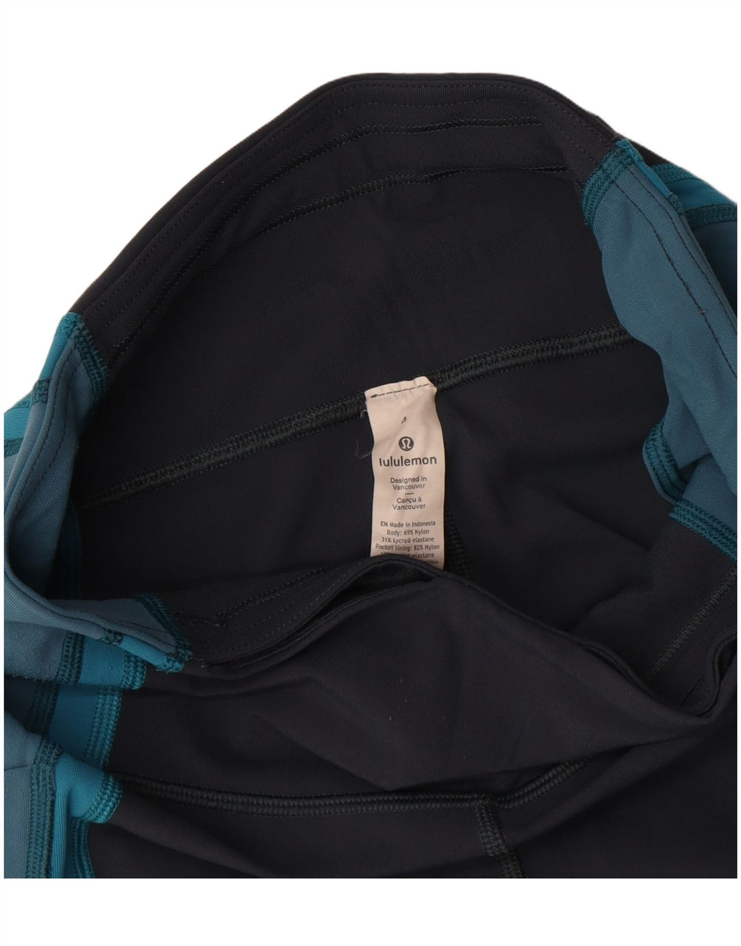 Lululemon Womens Leggings US 4 Small Blue Colourblock Nylon
