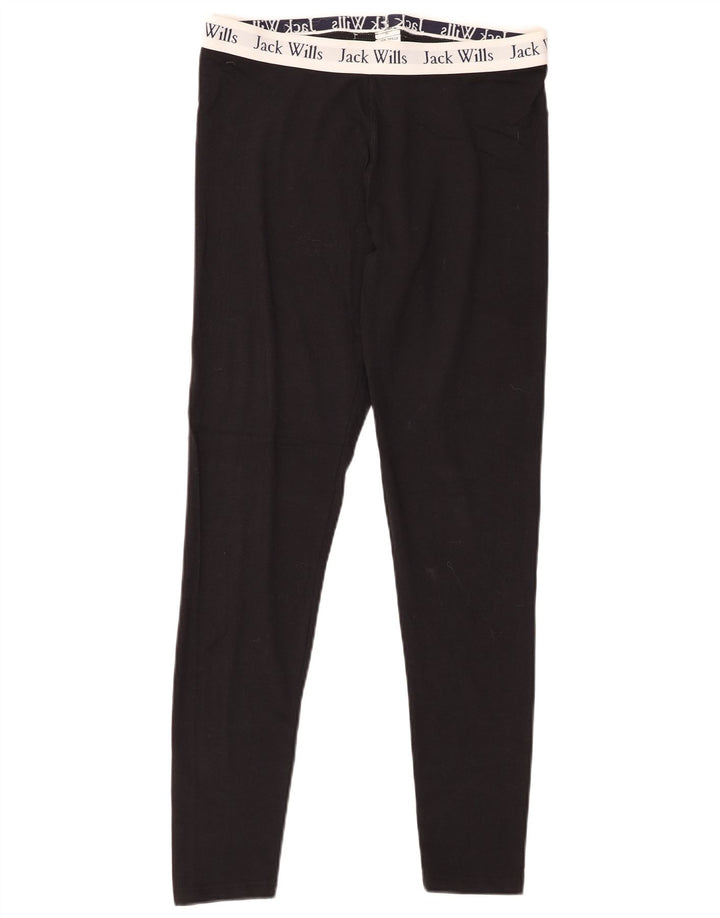 JACK WILLS Grafiske Leggings til kvinder UK 12 Medium Sort Colourblock Bomuld
