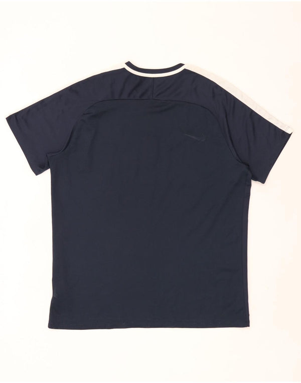 Nike Herre Dri Fit T-shirt Top XL Marineblå Colourblock