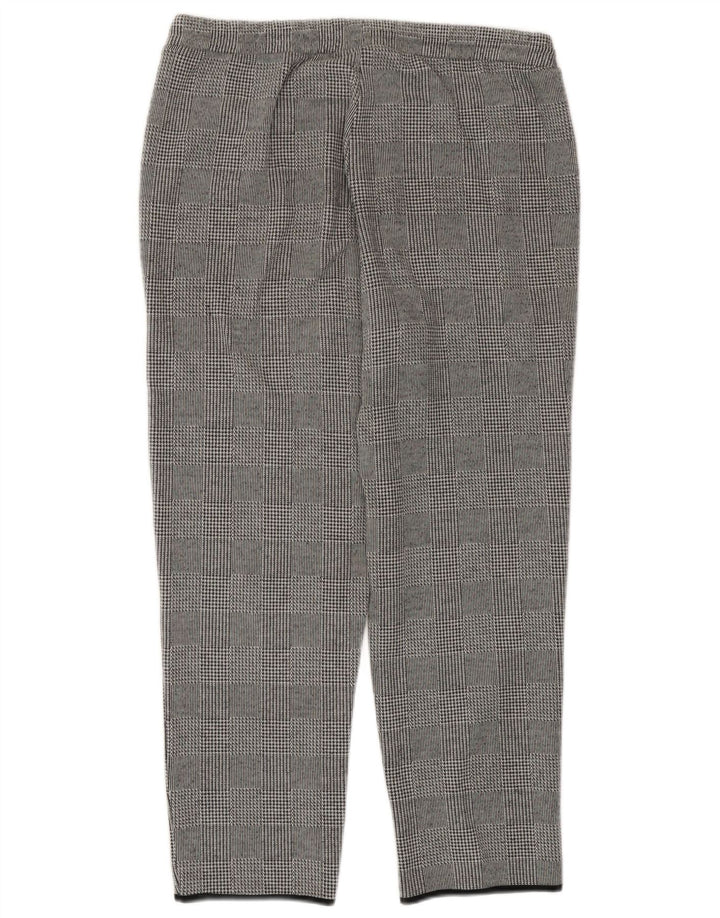 Zara Womens Crop træningsdragt Bukser UK 12 Medium Grey Houndstooth
