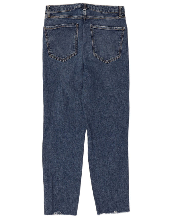 ZARA Dame Distressed Slim Jeans EU 40 Medium W30 L26 Blå