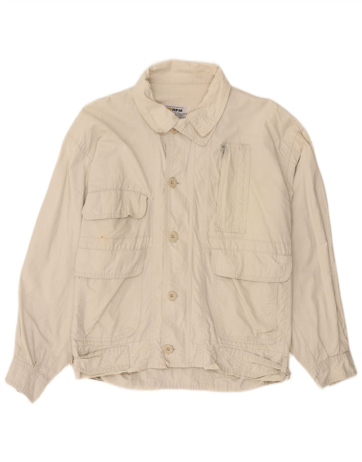 POP 84 Bomberjakke til mænd UK 38 Medium Off White Bomuld
