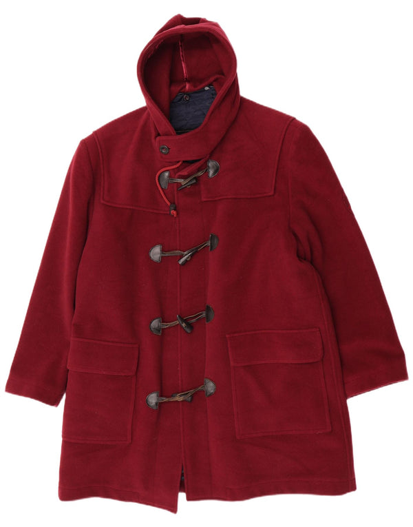 Marina Yachting Herre Hooded Loose Fit Duffle Coat IT 48 Medium Maroon Wool