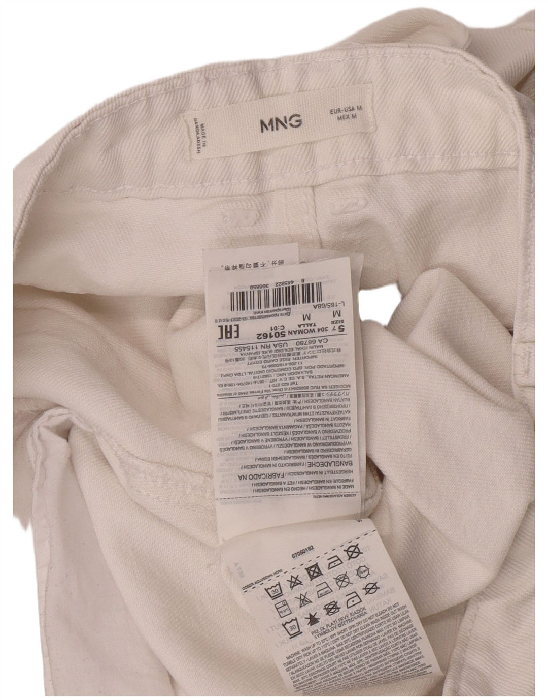Mango Dame Denim Nederdel Medium W30 Hvid Bomuld